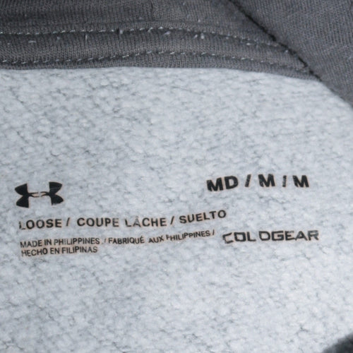 Under Armour Men's Grey Pullover Hoodie Medium Fleece ColdGear