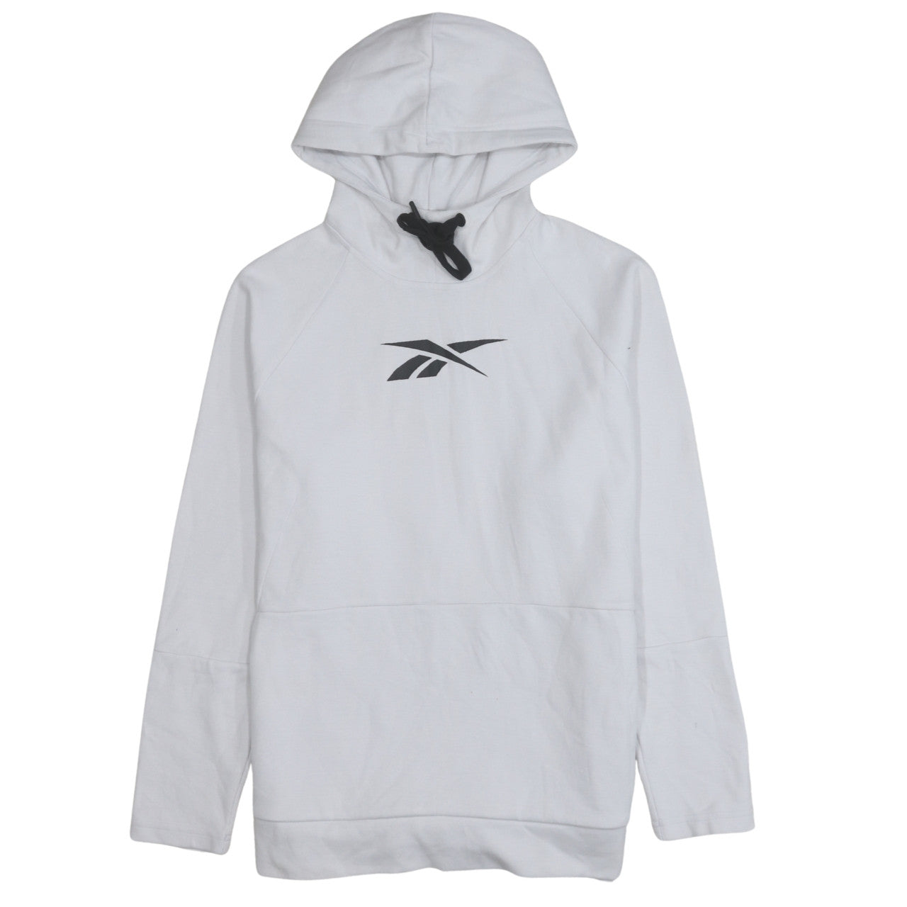 Reebok Womens White Pullover Hoodie Medium Size 12-14 Speedwick Cotton Blend