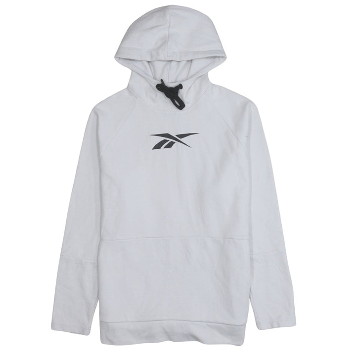 Reebok Womens White Pullover Hoodie Medium Size 12-14 Speedwick Cotton Blend