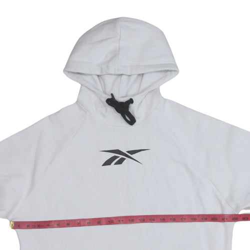 Reebok Womens White Pullover Hoodie Medium Size 12-14 Speedwick Cotton Blend
