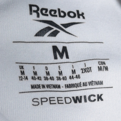 Reebok Womens White Pullover Hoodie Medium Size 12-14 Speedwick Cotton Blend