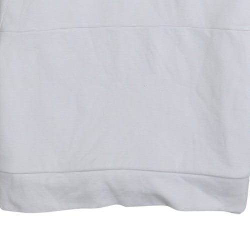Reebok Womens White Pullover Hoodie Medium Size 12-14 Speedwick Cotton Blend