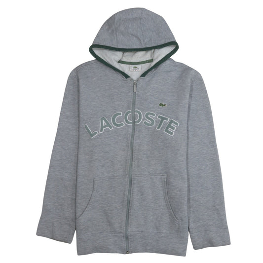 Lacoste Men's Grey Full Zip Hoodie Sweatshirt Size M