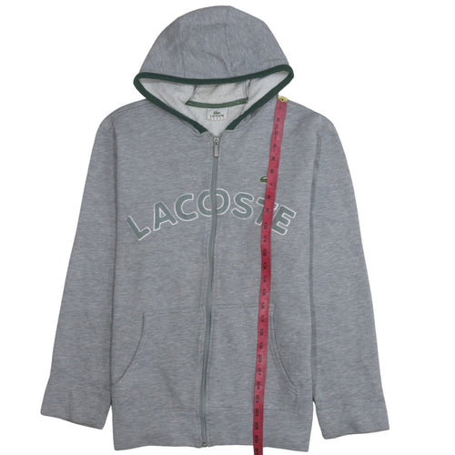 Lacoste Men's Grey Full Zip Hoodie Sweatshirt Size M