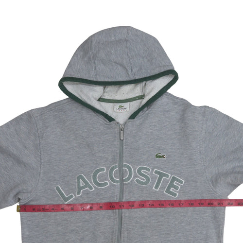 Lacoste Men's Grey Full Zip Hoodie Sweatshirt Size M