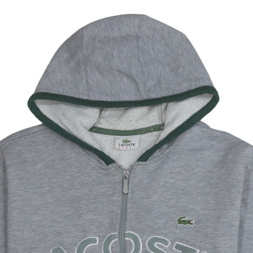 Lacoste Men's Grey Full Zip Hoodie Sweatshirt Size M