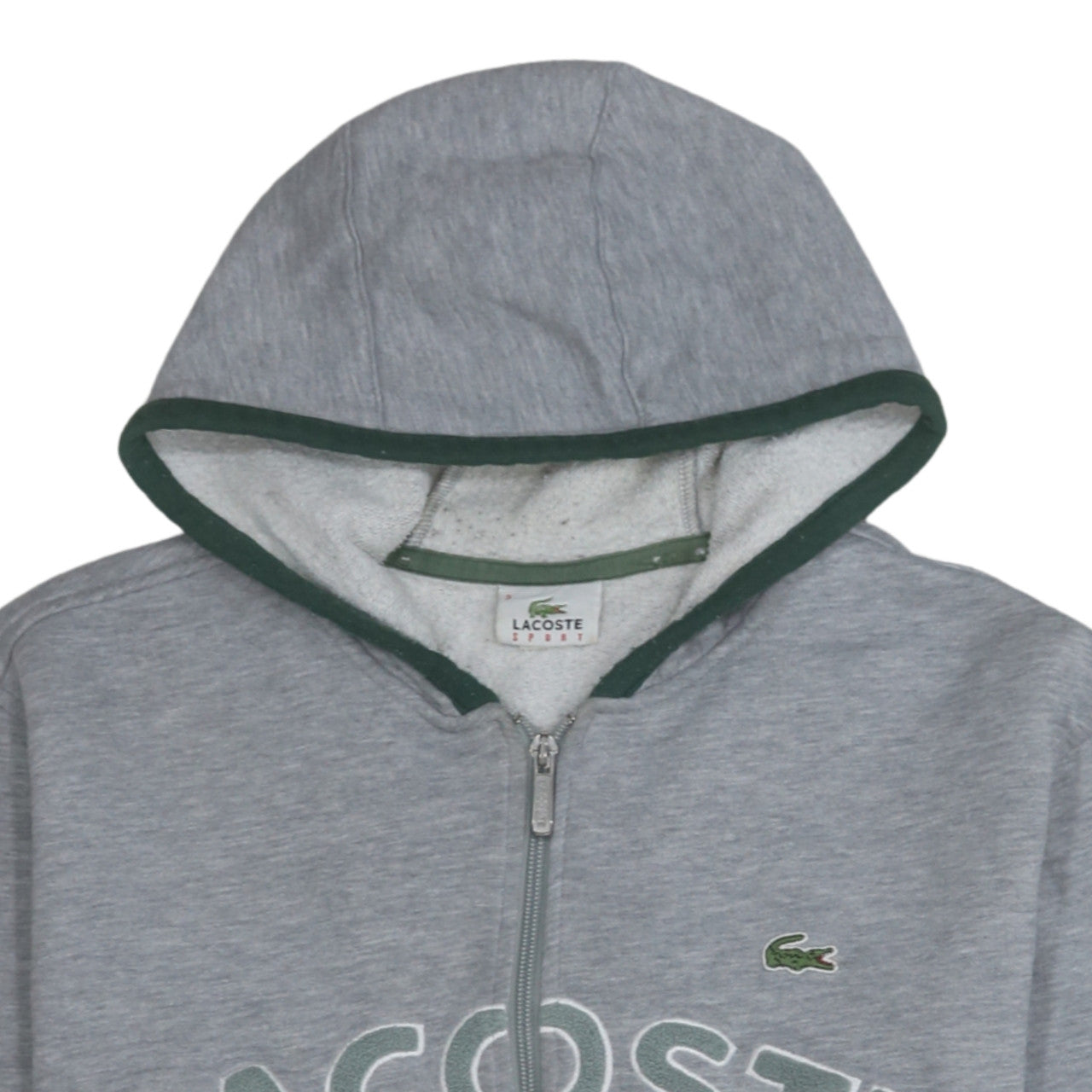 Lacoste Men's Grey Full Zip Hoodie Sweatshirt Size M