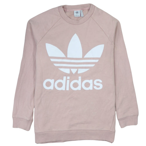 Adidas Womens Pink Crew Neck Pullover Sweatshirt Size 12