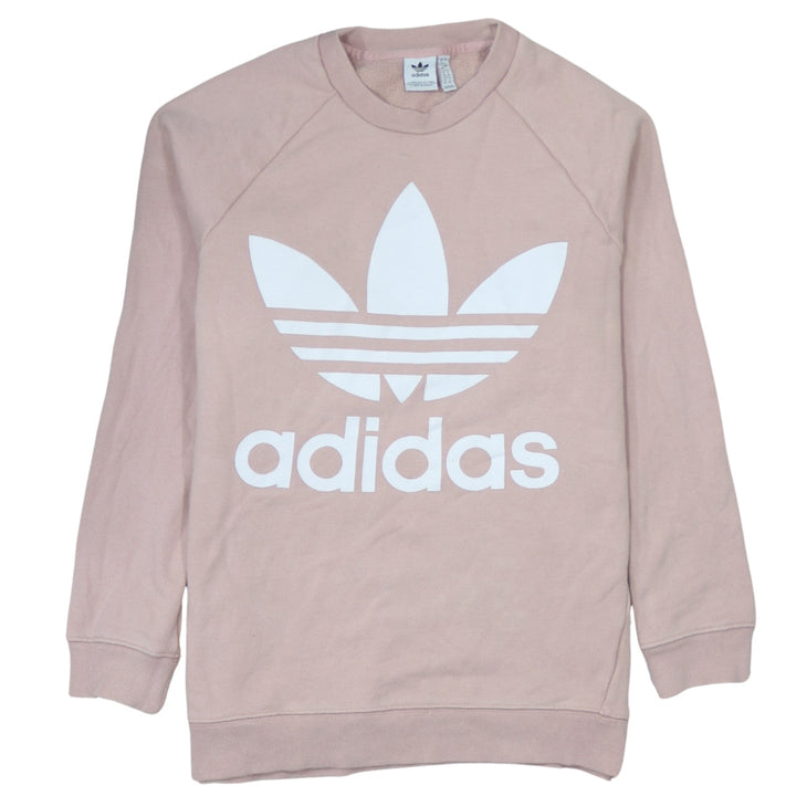 Adidas Womens Pink Crew Neck Pullover Sweatshirt Size 12