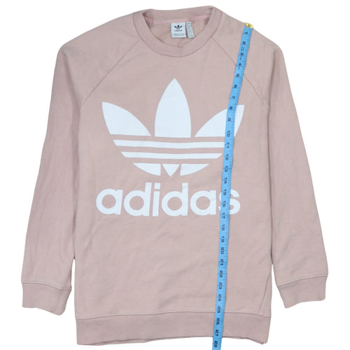 Adidas Womens Pink Crew Neck Pullover Sweatshirt Size 12