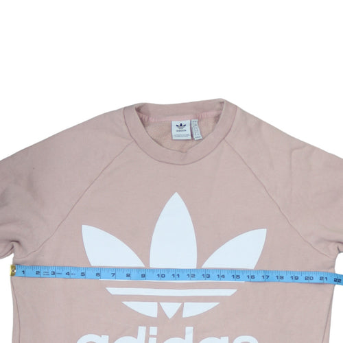 Adidas Womens Pink Crew Neck Pullover Sweatshirt Size 12