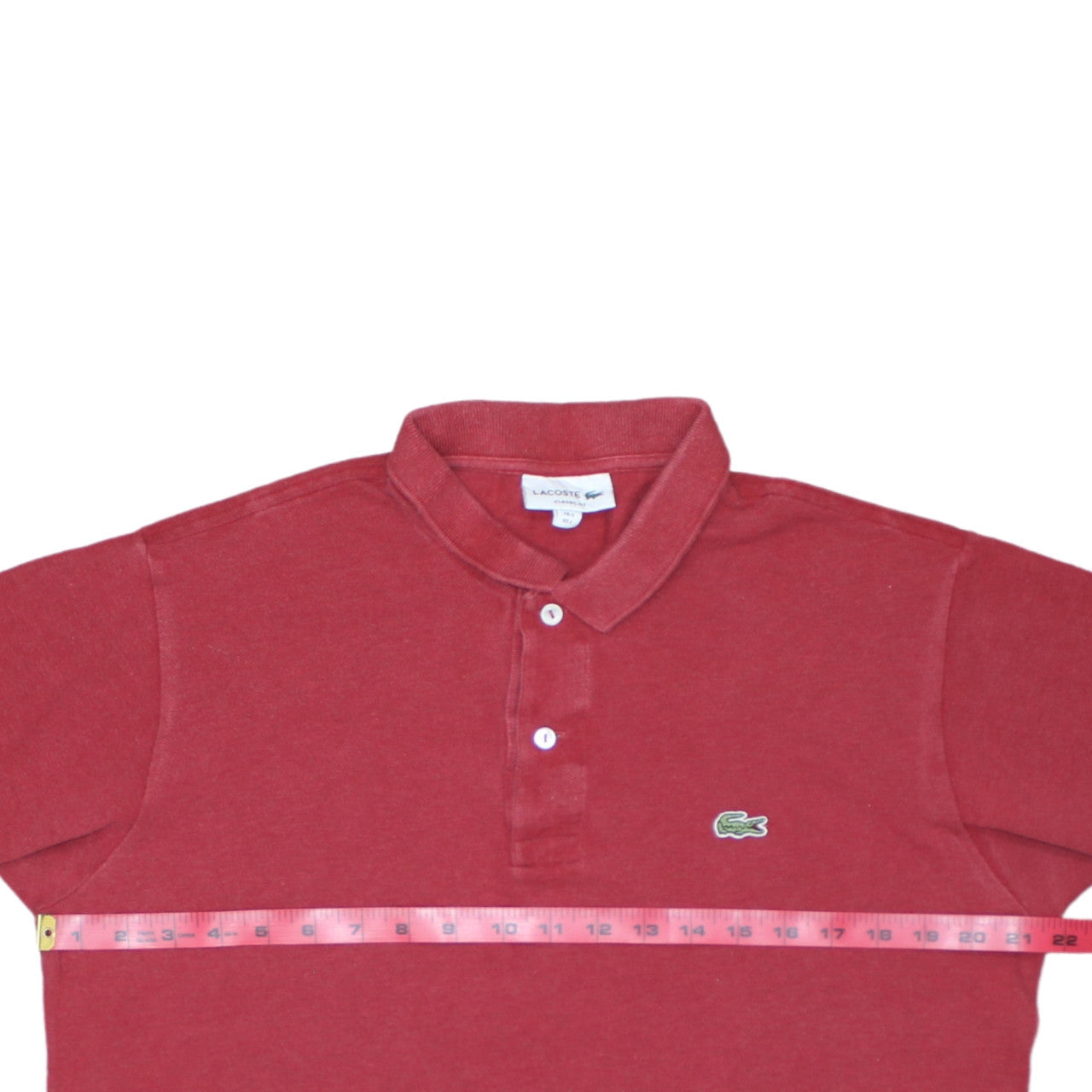 Lacoste Mens Red Classic Fit Cotton Polo Shirt Size L