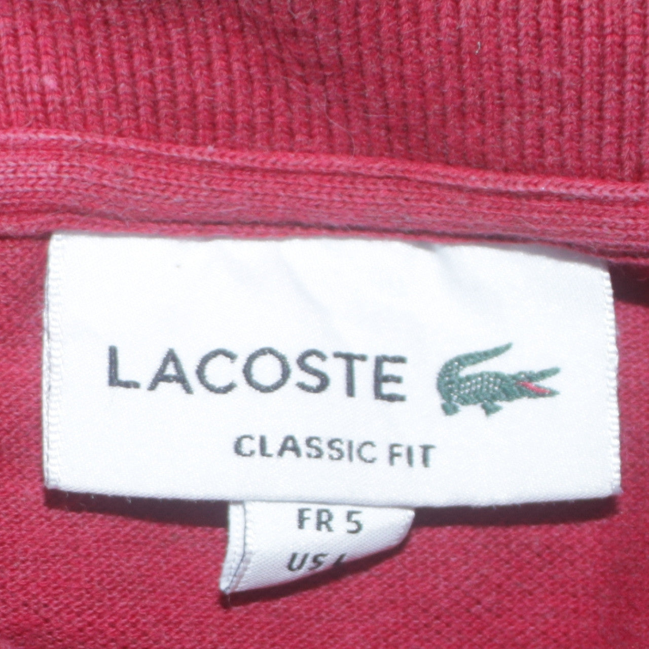 Lacoste Mens Red Classic Fit Cotton Polo Shirt Size L