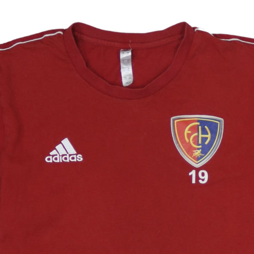 Adidas Men's Red Sports T-Shirt L Short Sleeve Crew Neck