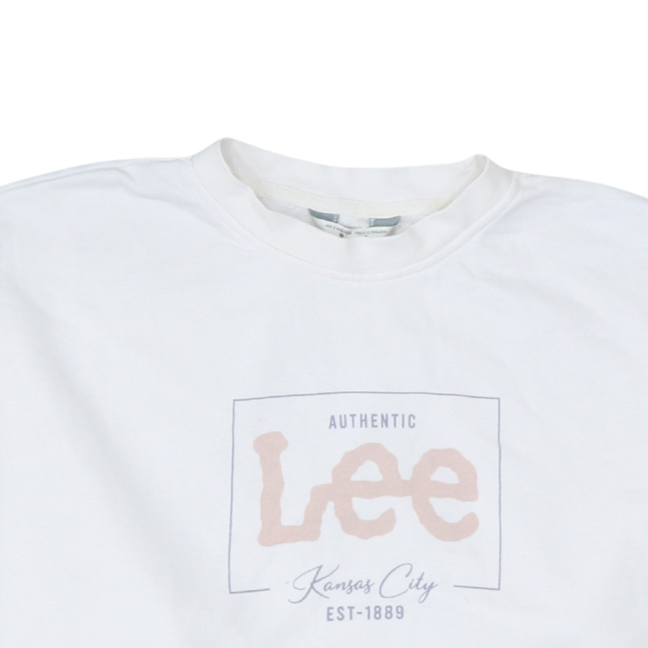 Lee Womens White Cotton Relaxed Fit Logo Sweatshirt L