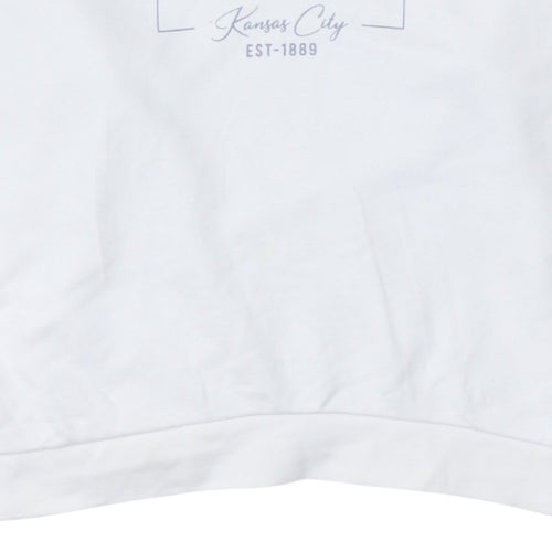 Lee Womens White Cotton Relaxed Fit Logo Sweatshirt L