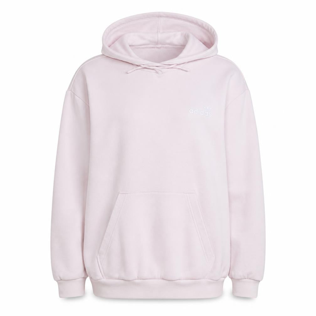 Front view of Adidas Women Pink Pullover Hoodie Sweatshirt, size 14, Regular