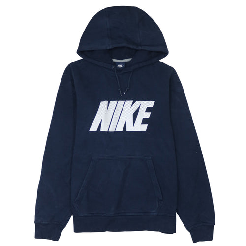 Nike Men's Blue Pullover Hoodie Small Logo Graphic Sweatshirt