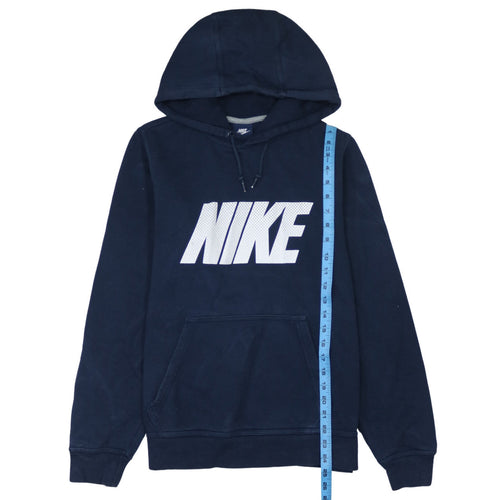 Nike Men's Blue Pullover Hoodie Small Logo Graphic Sweatshirt