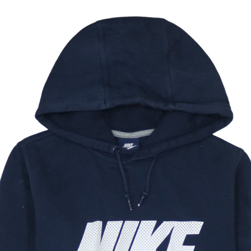 Nike Men's Blue Pullover Hoodie Small Logo Graphic Sweatshirt