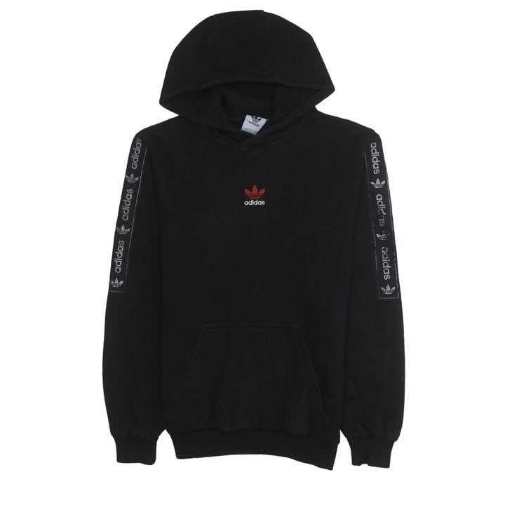 Adidas Men's Black Pullover Hoodie Small Logo Fleece Sweatshirt