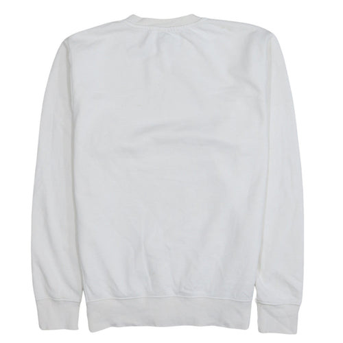 Nike Men's White Small Crew Neck Pullover Sweatshirt