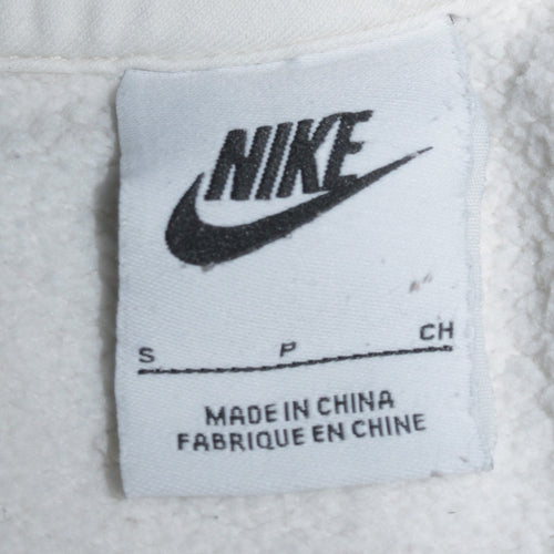 Nike Men's White Small Crew Neck Pullover Sweatshirt