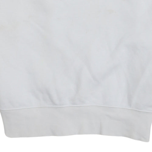 Nike Men's White Small Crew Neck Pullover Sweatshirt