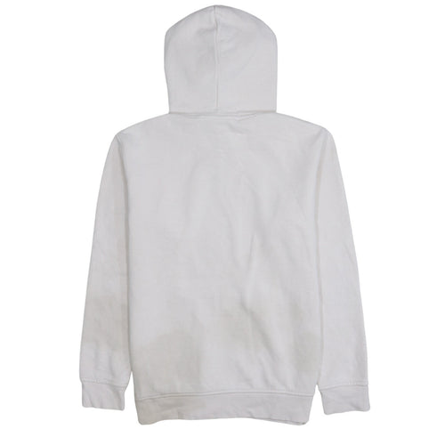 Adidas Men White Pullover Hoodie Small Logo Fleece Sweatshirt