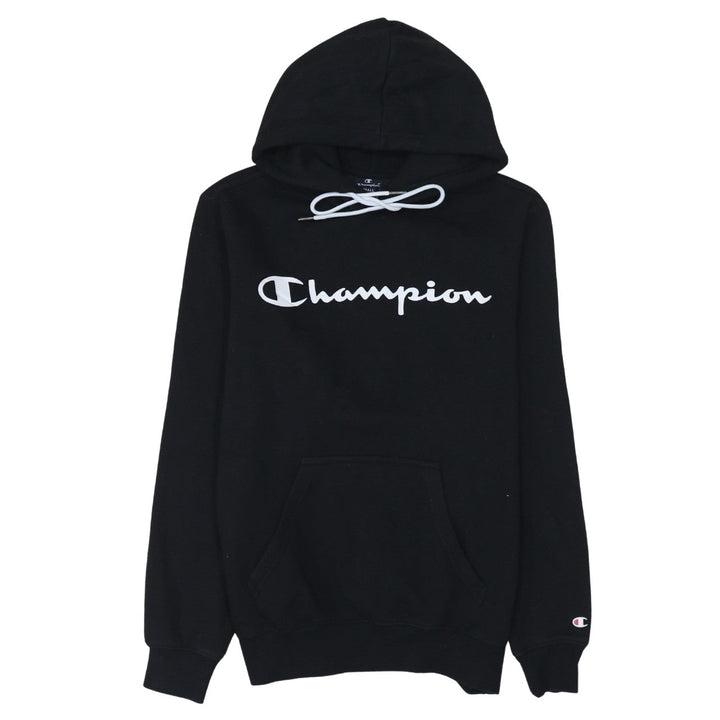 Champion Men's Black Small Pullover Hoodie with Logo Print