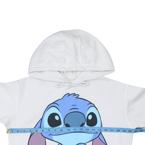 Disney Primark Women White Hoodie XS Stitch Graphic Pullover