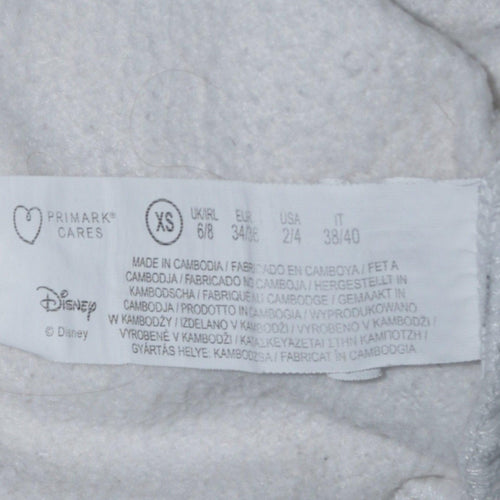 Disney Primark Women White Hoodie XS Stitch Graphic Pullover