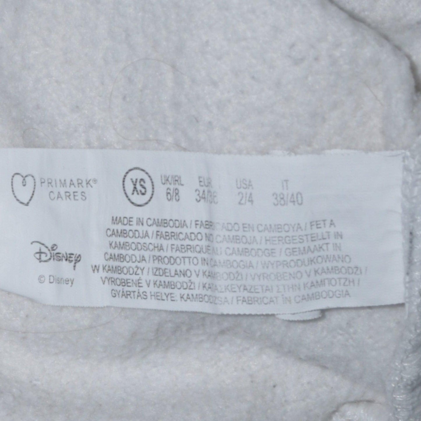 Disney Primark Women White Hoodie XS Stitch Graphic Pullover