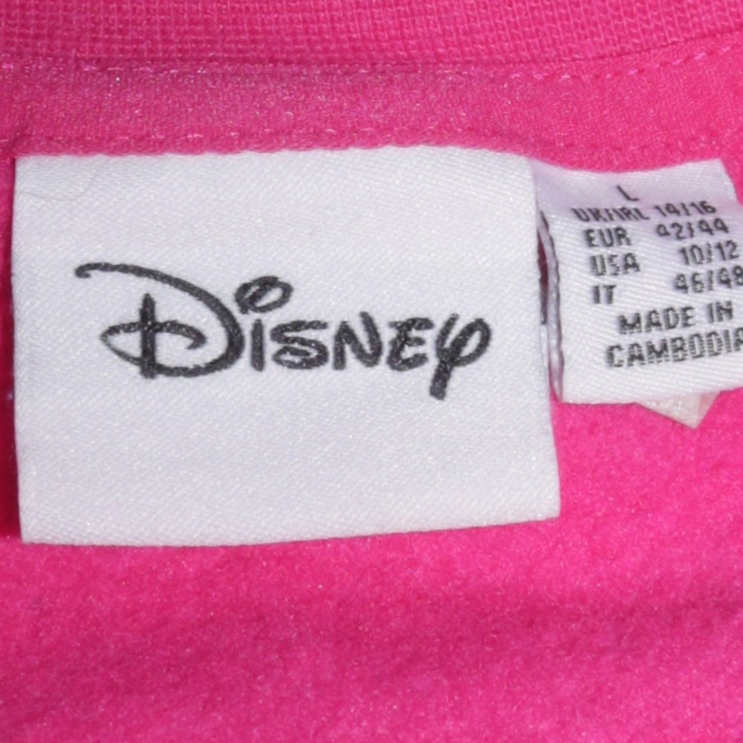 Disney Women Pink Stitch Sweatshirt Size L 14/16 Pullover
