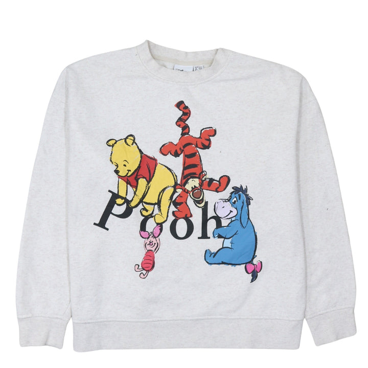 Disney Women Beige Winnie the Pooh Graphic Pullover Sweatshirt Size 12