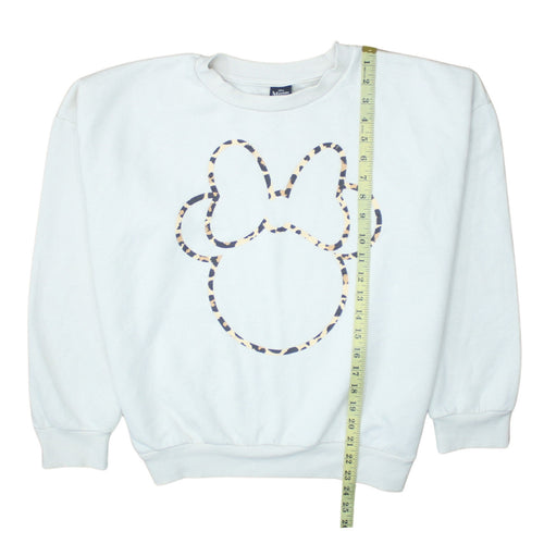 Disney Minnie Mouse White Leopard Print Sweatshirt Women S