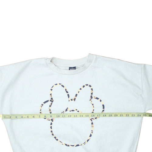 Disney Minnie Mouse White Leopard Print Sweatshirt Women S