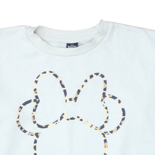 Disney Minnie Mouse White Leopard Print Sweatshirt Women S