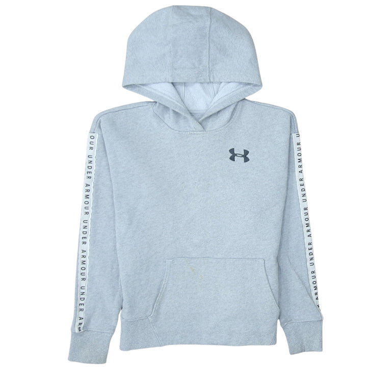 Under Armour Boys Grey XS Pullover Hoodie with Logo Detail