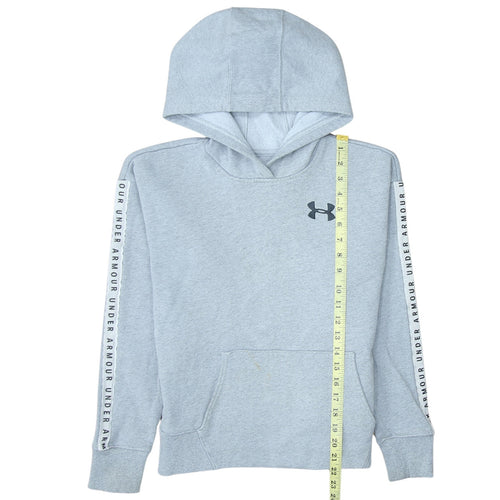 Under Armour Boys Grey XS Pullover Hoodie with Logo Detail