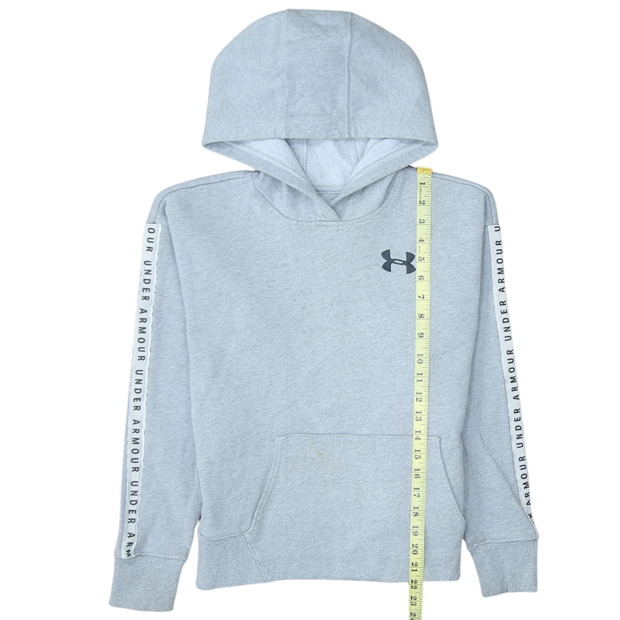 Under Armour Boys Grey XS Pullover Hoodie with Logo Detail