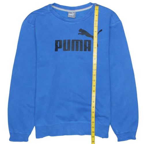 Puma Men's Blue Crew Neck Logo Sweatshirt Size S