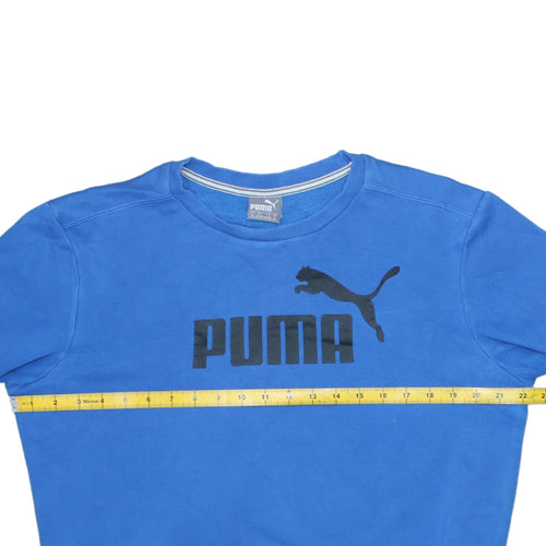Puma Men's Blue Crew Neck Logo Sweatshirt Size S