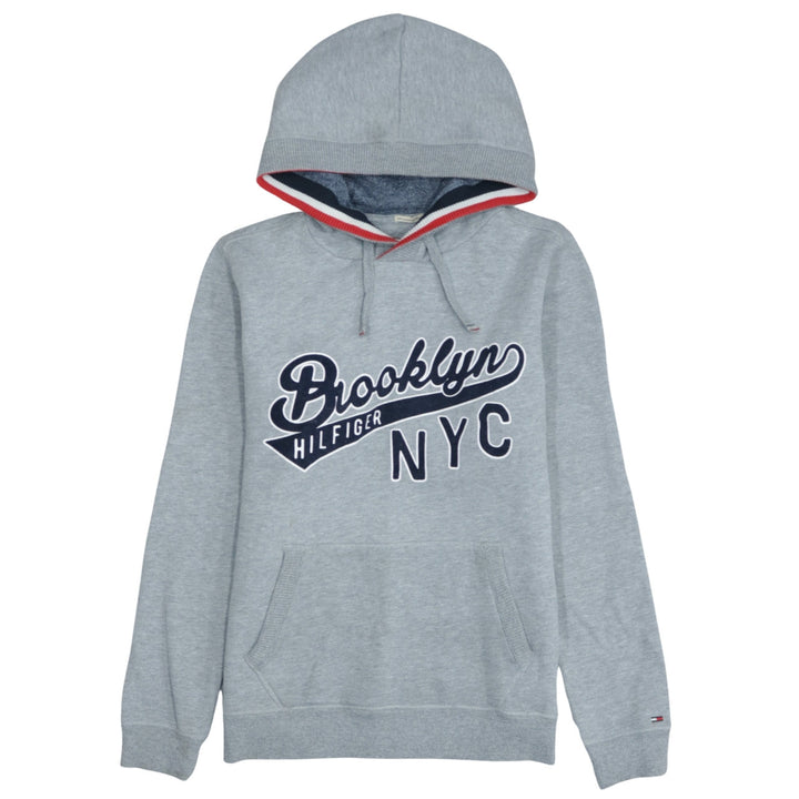 Tommy Hilfiger Men's Grey Pullover Hoodie S Brooklyn NYC Logo