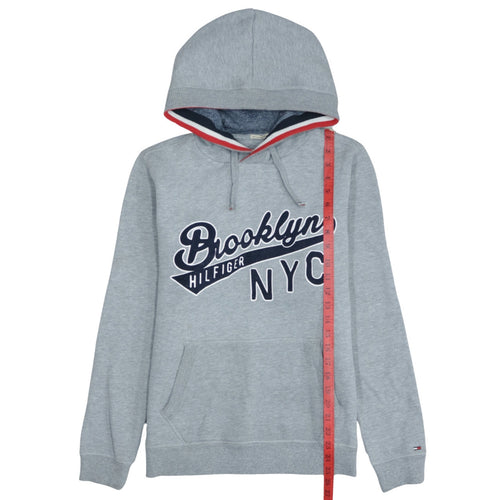 Tommy Hilfiger Men's Grey Pullover Hoodie S Brooklyn NYC Logo