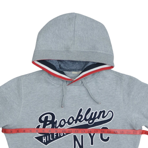Tommy Hilfiger Men's Grey Pullover Hoodie S Brooklyn NYC Logo