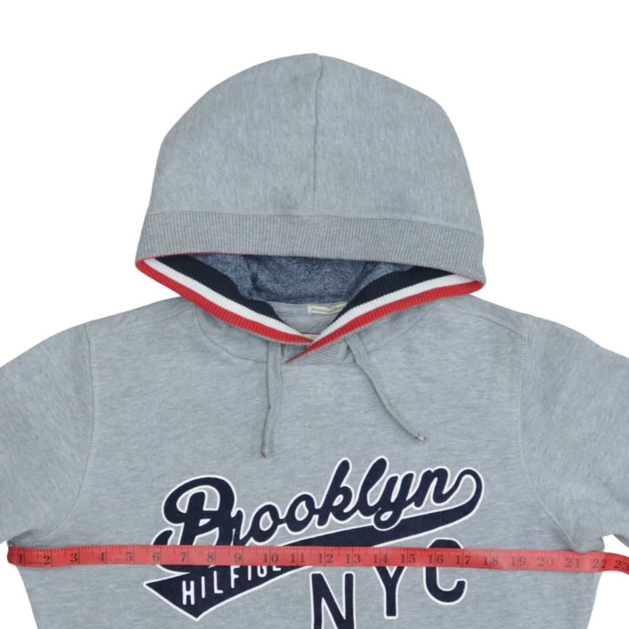 Tommy Hilfiger Men's Grey Pullover Hoodie S Brooklyn NYC Logo