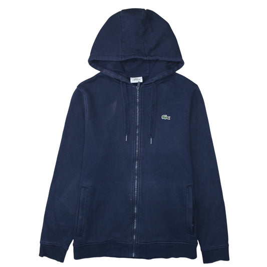 Lacoste Men’s Blue Full Zip Hooded Sweatshirt L Sports Logo