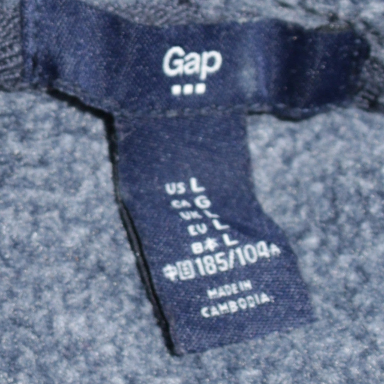 GAP Men's Blue Full Zip Hoodie L USA Flag Logo Fleece Sweatshirt