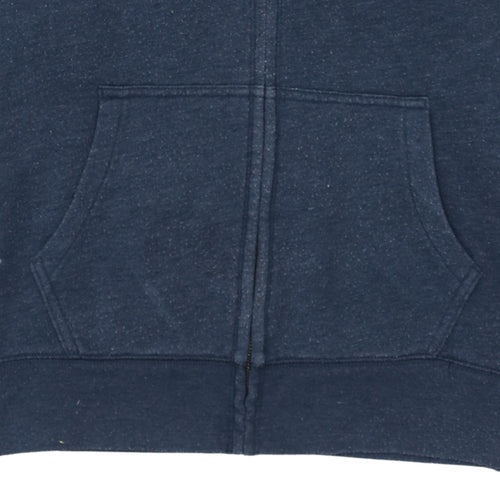 GAP Men's Blue Full Zip Hoodie L USA Flag Logo Fleece Sweatshirt